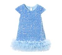 Robe Bébé Fille Paillettes Fille Princesse Enfant Robe en Vêtements Robe Sequin Fille 1-6 Ans Robe Princesse avec Tulle Bébé Robe Paillettes Party Cérémonie de Mariage Robe Anniversaire Enfant Fille