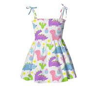 Robe Bébé Fille Princesse 2-9 Ans Décontractée Robes sans Manches à Bretelle réglable Robe plissée élastiquée Plage d 'Été Vacance pour Fête Plage