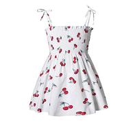 Robe Bébé Fille Princesse 2-9 Ans Décontractée Robes sans Manches à Bretelle réglable Robe plissée élastiquée Plage d 'Été Vacance pour Fête Plage