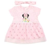 Disney Robe Bébé Minnie en Tulle - Tenue élégante pour bébé Fille avec détails Princesse - Taille 18 Mois - Rose