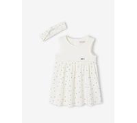 VERTBAUDET Robe et Bandeau Assorti bébé Fille Beige 3M(60CM)