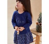 Robe bi-matière à manches courtes, bleu marine 2Y