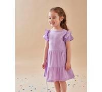 Robe bi-matière, mauve 18M