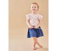 Robe bi-matière, rose clair/bleu 2Y