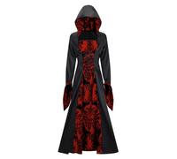 Robe blanche à manches longues pour femme - Robe swing médiévale avec imprimé - Art rétro - Manches longues - Taille élastique - Robe d'hiver pailletée, RD1, XL