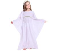 Robe blanche ange diable pour fille - Robe blanche - Robe bicolore - Calendrier de l'Avent - Histoire de Noël (blanc, 8-9 ans)