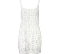 Robe blanche sans manches pour femmes avec détails contrastés et encolure carrée, taille : M Couleur : Bianco