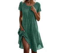 Robe Boheme Chic Fleurie Longue Été Femme Ete Elegante Fluide De Soiree Grande Taille Mariage Style Champetre Et Elegant D'été Pas Cher Chemisier Courte Bohème Légère Maxi Soirée,d-Vert,5XL