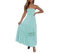 Robe Boheme Femme Dentelle Taille Empire Tunique Ample Col En V Poches Fonctionnelles Intégrées Robes Sexy Mariage Longue Fluide Été De Soirée Ete Bohème Médiévale Coton Vintage Plage Piscine
