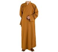 Robe Bouddhiste Unisexe Tous Les Moines Shaolin Kung Fu, Robe De Moine Bouddhiste, Robe De Méditation, Robe Longue, Robe Bouddhiste Zen, Vêtements De Moine For Adultes(Yellow,40)