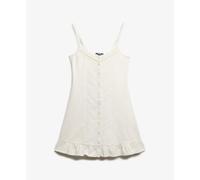 Robe boutonnée en dentelle femme Superdry Lace Blanc L