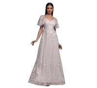 Robe brodÃ©e en dentelle femme Goddiva Maxi Blanc 44