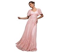 Robe brodÃ©e en dentelle femme Goddiva Maxi Rose 46