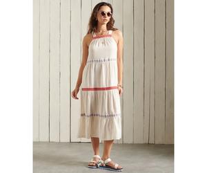 Robe brodÃ©e sans manches femme Superdry Blanc 38