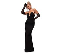 Robe bustier Ã dÃ©colletÃ© femme Goddiva Maxi Noir 42