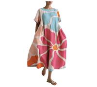 Robe Bustier Cher pour Femmes avec Poches, Robe Longue décontractée en Lin, Grande Taille, Robe Longue Fluide Jupe Noire Fendue