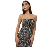 Robe bustier longue et moulante à sequins.Dotée d'un zip invisible dans le dos et d'une doublure.Modèle avec liseret adhérant sur L/XL
