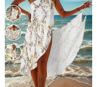 Robe cache-maillot à bretelles femme avec imprimé séquins arc-en-ciel et étoiles, robe d'été style bohème pour la plage et les vacances L,M,S,XL,XXLGéométrique,Tout ImpriméTissu tricoté