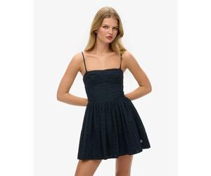 Robe caraco courte brodÃ©e femme Superdry Bleu S