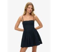 Robe caraco courte brodée femme Superdry Bleu L