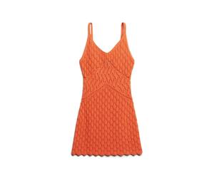 Robe caraco courte en crochet femme Superdry Orange L