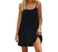 Robe caraco dos nu pour femme été 2026 décontractée col rond grande robe courte unie avec découpe dans le dos robes d'été pour femmes robes de vacances robes maxi robes de vacances chemise de vacances
