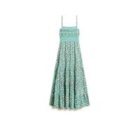 Robe caraco longue smockÃ©e femme Superdry Vert M