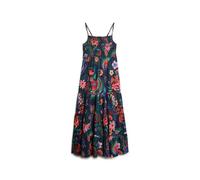 Robe caraco longue smockÃ©e femme Superdry Bleu L