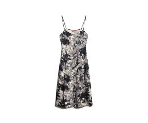 Robe caraco mi-longue boutonnÃ©e imprimÃ©e femme Superdry Gris S