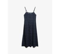 Robe caraco mi-longue boutonnée imprimée femme Superdry Bleu M