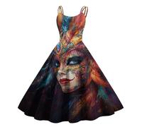 Robe Carnaval Femme Robe Femme Chic Et Elegant Manche Longue Reveillon Haut Nouvel an Jour De L'an Tenue Laine Velours Oversize Sapin Adulte Sequins Renne Vetement 2#Safran XL