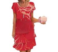 Robe cascade à imprimé floral multi-plantes, robe d'été bohème à imprimé floral avec ourlet en cascade pour la plage, les vacances, le quotidien, Style-e, S