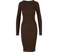 Urban Classics Robe côtelée moulante manches longues Femme Marron Taille XL
