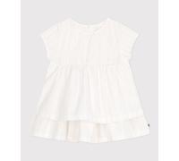 Robe cérémonie bébé en coton léger, manches courtes Petit Bateau - blanc - Taille 12 mois 12M blanc/gris
