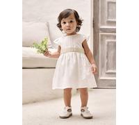 Robe cérémonie bébé fille ceinture nouée au dos blanc 36M(97CM)