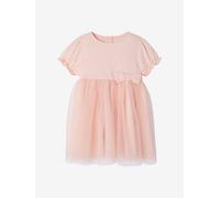 Robe cérémonie bébé tulle glitter rose pâle 3M(60CM)