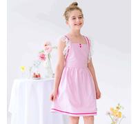 Robe cérémonie bohème avec fine dentelle lili rose bonbon rose fuchsia 9/10A