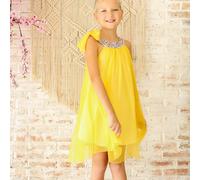 Robe Cérémonie Col Liberty Alizee Jaune Lilas Fleuri 13/14A