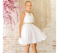 Robe Cérémonie En Tulle Et Lin Hepburn Blanche Or 13/14A