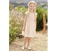 Robe cérémonie fille effet 2 en 1 haut en macramé rose nude 8A