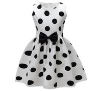 Robe Cérémonie Fille Enfant Robe Rockabilly Année 50/60 Retro à Pois Polka Dot Imprimé Floral Robes Pin Up de Soirée Fête Cocktail Mariage sans Manches A-Ligne Midi Dress 2-13 Ans Pas Cher