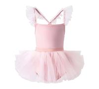 Robe Ceremonie Fille - Ensemble Ballet Fille 2 pièces Robe de Danse pour Tout-Petits Justaucorps Tutu Lavable en Machine Adaptable à Spectacles et Performances