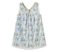 Robe Cérémonie Fleurie À Bretelles Croisées Anaïs Bleu Ciel Rose 9/10A