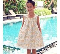 Robe Cérémonie Fleurie À Bretelles Croisées Anaïs Jaune Clair 13/14A