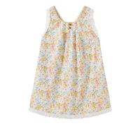 Robe Cérémonie Fleurie À Bretelles Croisées Anaïs Jaune Clair 14/16A