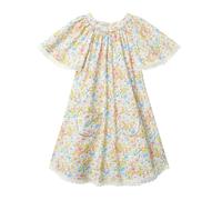 Robe Cérémonie Fleurie À Manches Papillon Butterfly Jaune Pale 5/6A