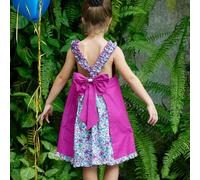 Robe cérémonie fleurie noeud amovible anais violet 13/14A
