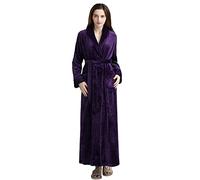 Robe Chambre Femme Longue Grande Taille Ultra Doux Confortable Peignoir Femme Robe de Chambre Femme - Microfibre avec Poches et Ceinture - Femme Hiver Peignoir Polaire