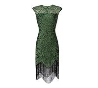 Robe Charleston Années 20 Transparente Gatsby Frangée Flapper Samba Cocktail Paillette Tango Danse Latine Chic Élégante Mariage Sexy
