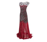 Robe Charleston Années 20 Transparente Gatsby Frangée Flapper Samba Cocktail Paillette Tango Danse Latine Chic Elegante Mariage Sexy